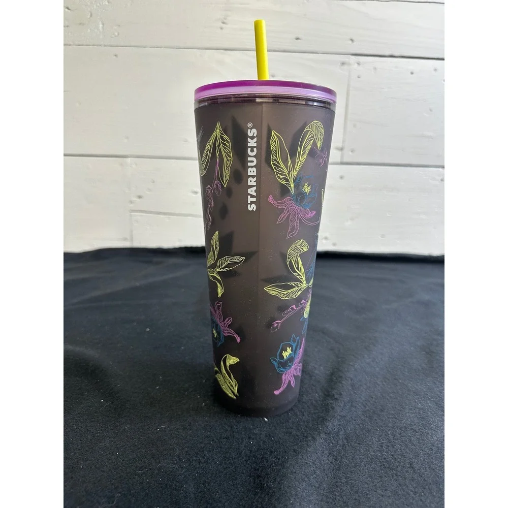 Starbucks Tumbler Lot of 4 Studded Grid Floral Iridescent Cold Cups 24oz 16oz